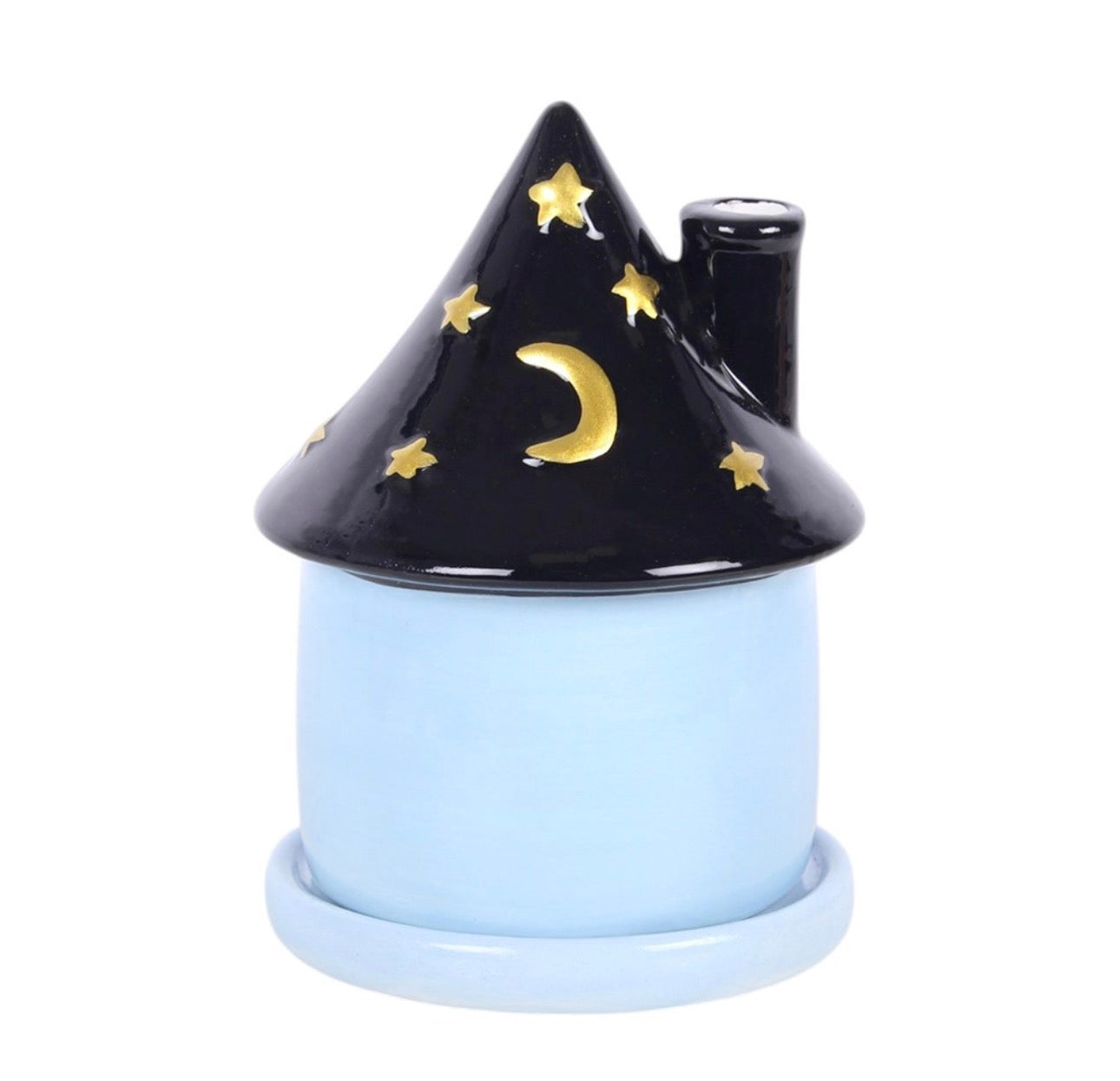 QUEMADOR PORTA CONOS DE INCIENSO CELESTIAL AZUL