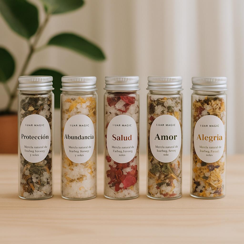 Frascos Rituales de Intención – Protección, Abundancia, Salud, Amor y Alegría