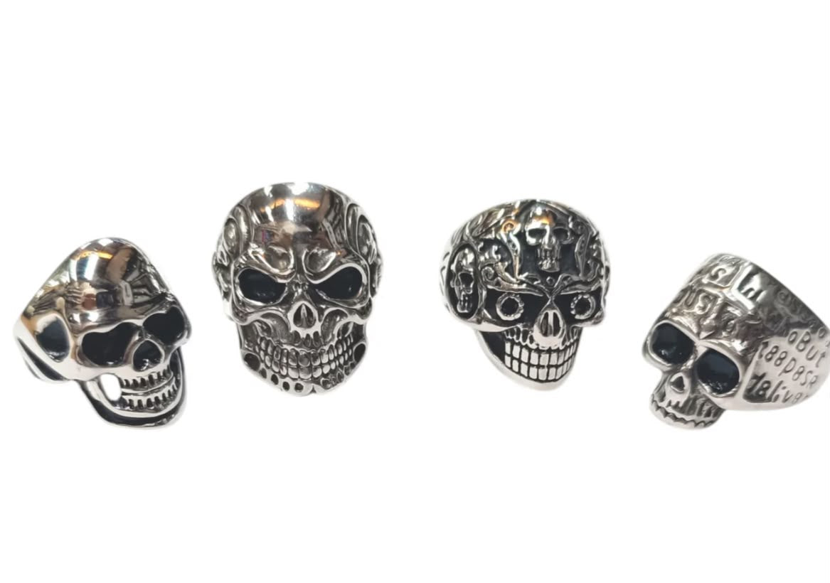 Anillo de calavera de acero inoxidable
