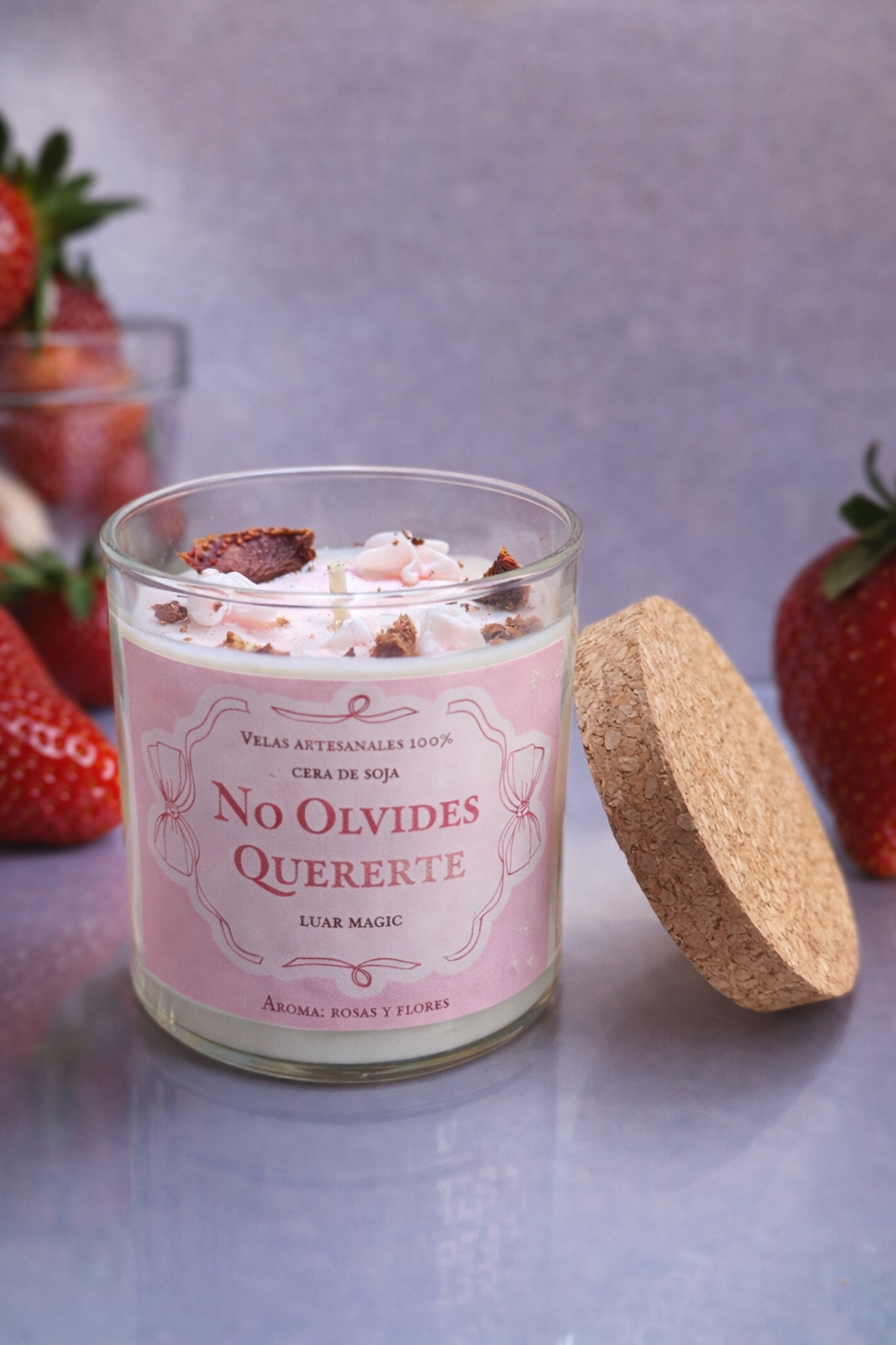 Vela artesanal No olvides quererte colección San Valentín