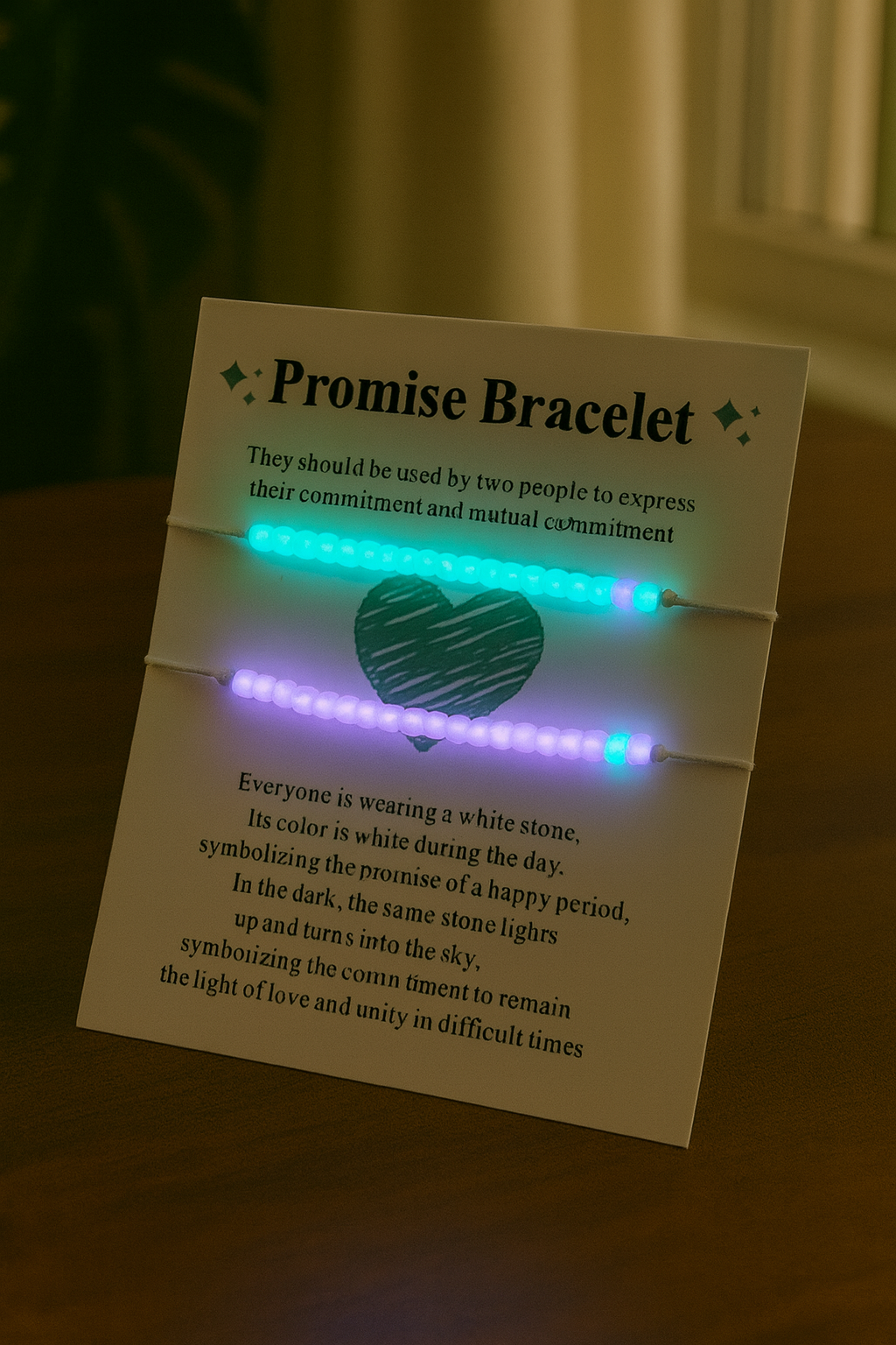 Pulseras Promesa que brillan en la oscuridad