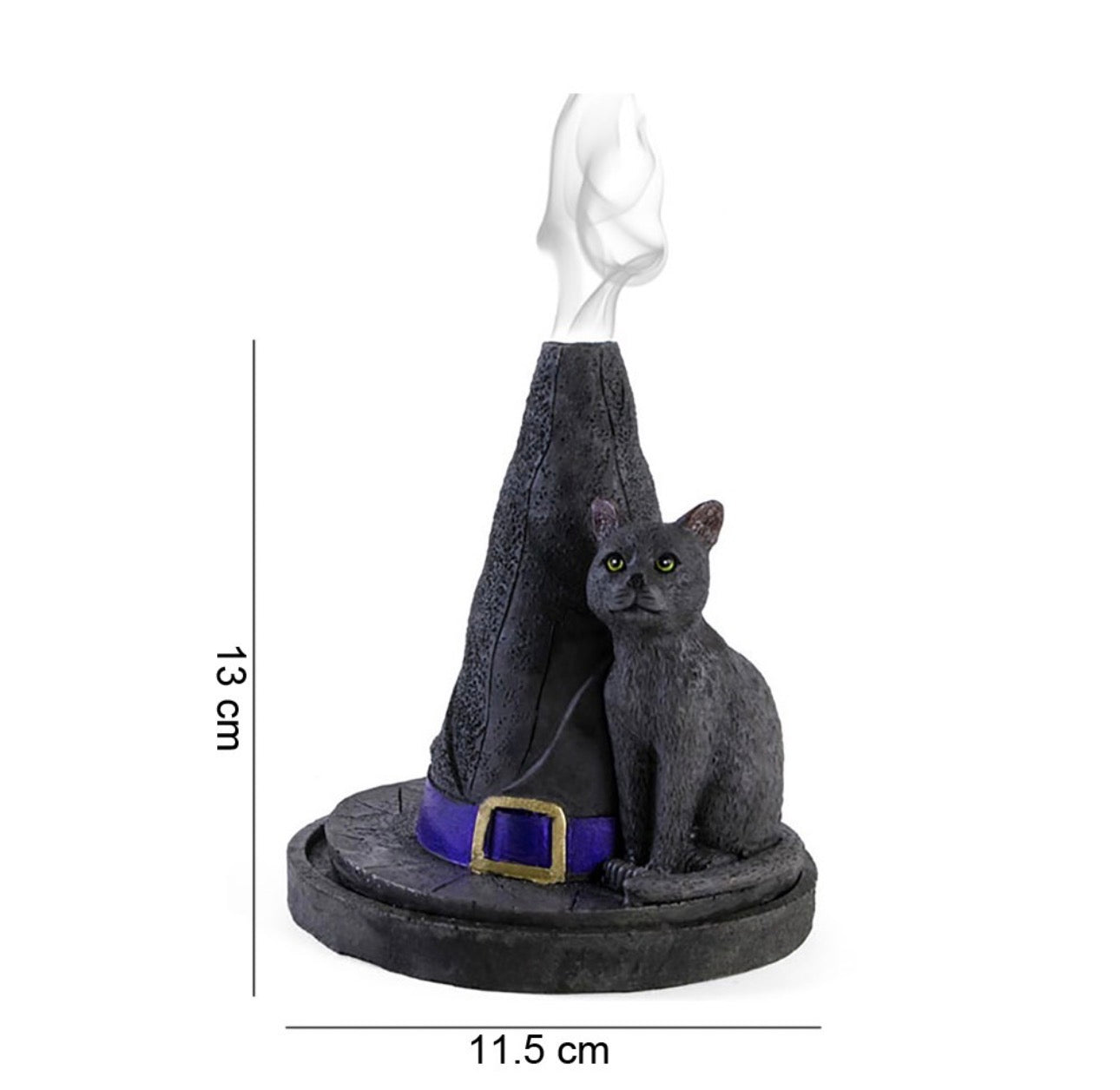 QUEMADOR PORTA CONOS DE INCIESO SOMBRERO DE BRUJA GATO
