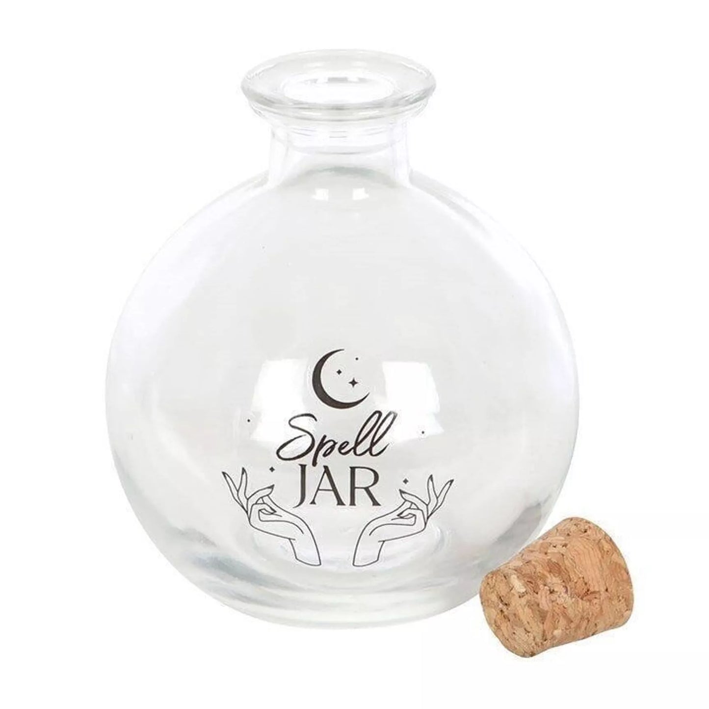Tarro de hechizos de vidrio de 10 cm con folleto de recetas