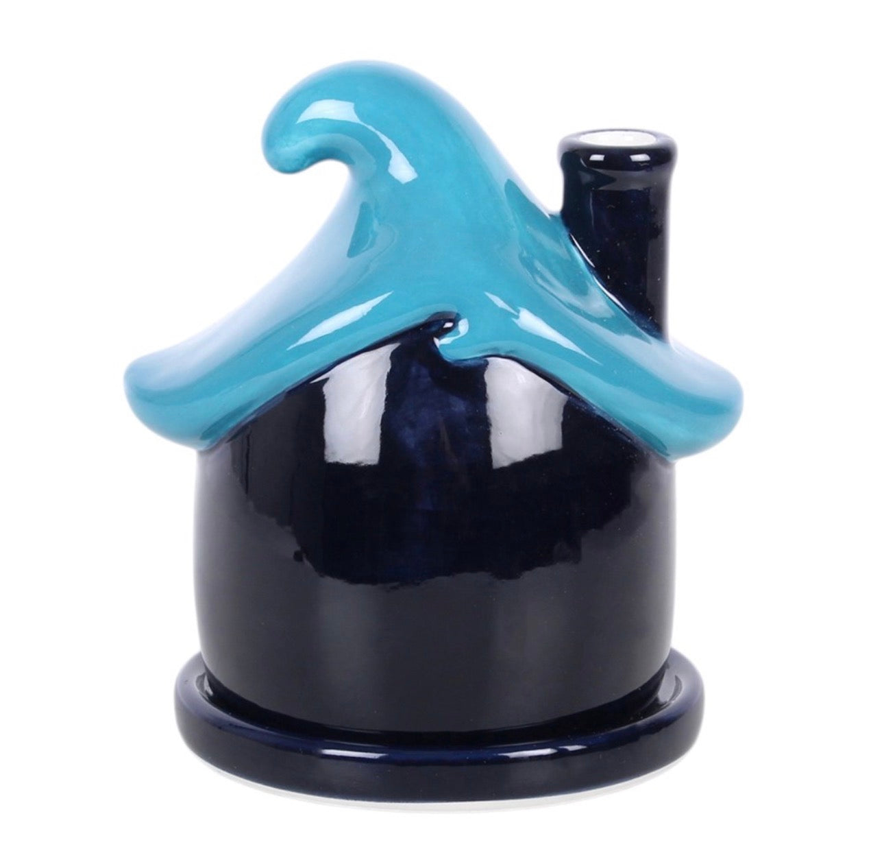 QUEMADOR DE INCIENSO DE CONOS CASA MÁGICA AZUL OSCURO