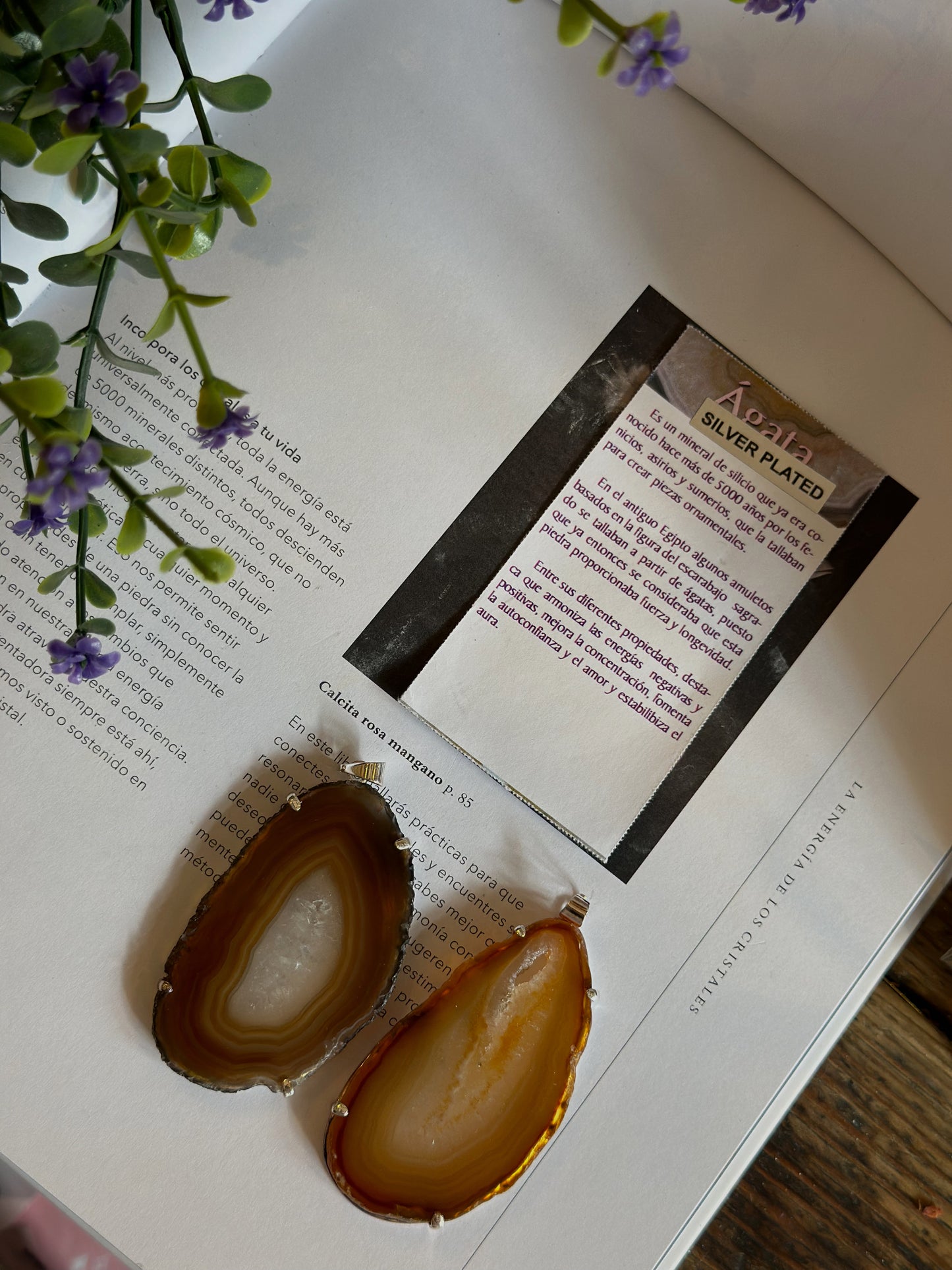 Colgante Ágata fuego marrón oscuro