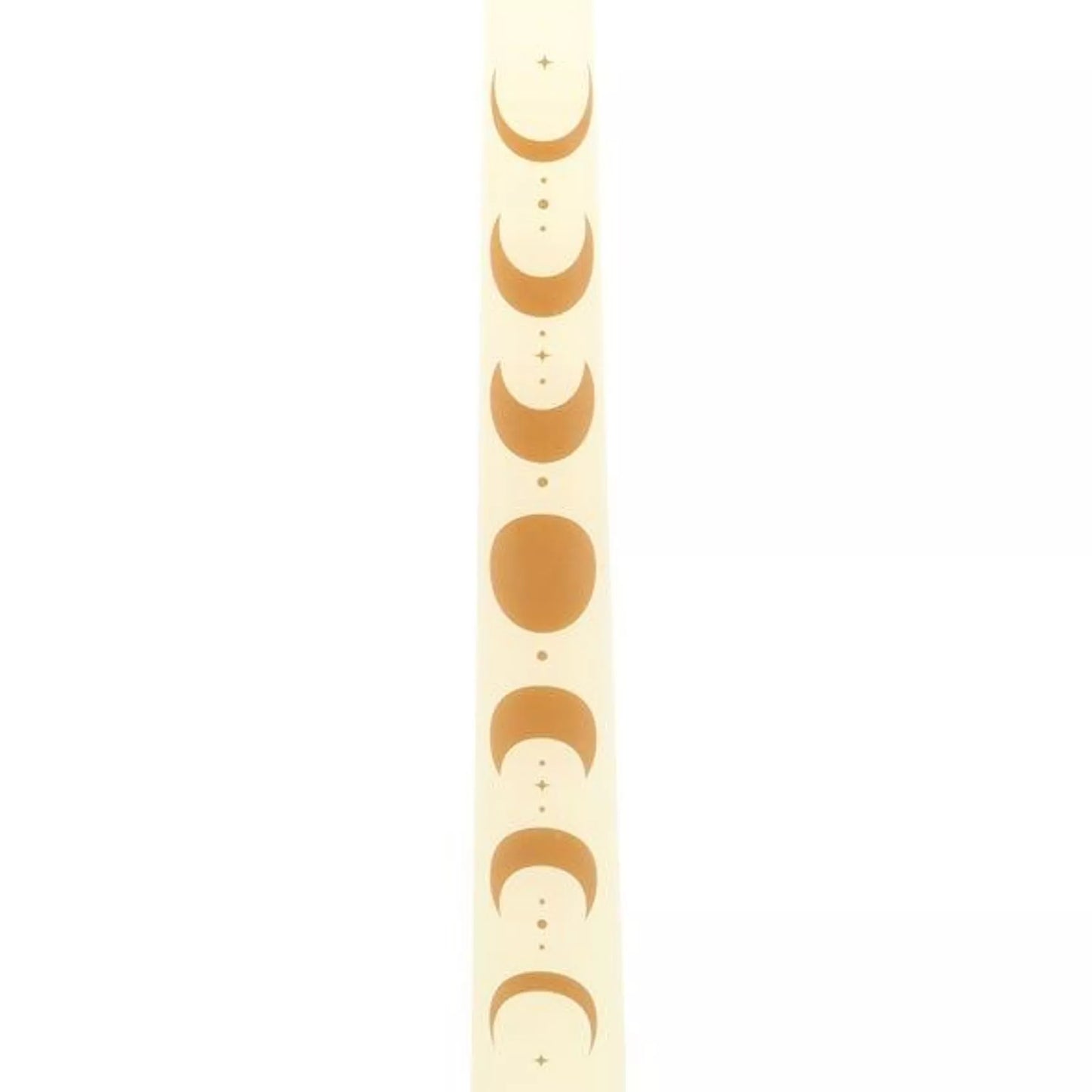 Juego de 3 velas de cena cónicas con fases lunares en color blanco roto