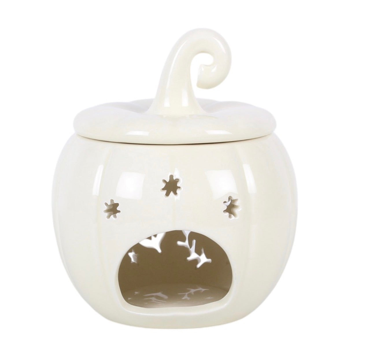 QUEMADOR DE ACEITE Y CALENTADOR DE CERA CREAM FOLK CON FORMA DE CALABAZA