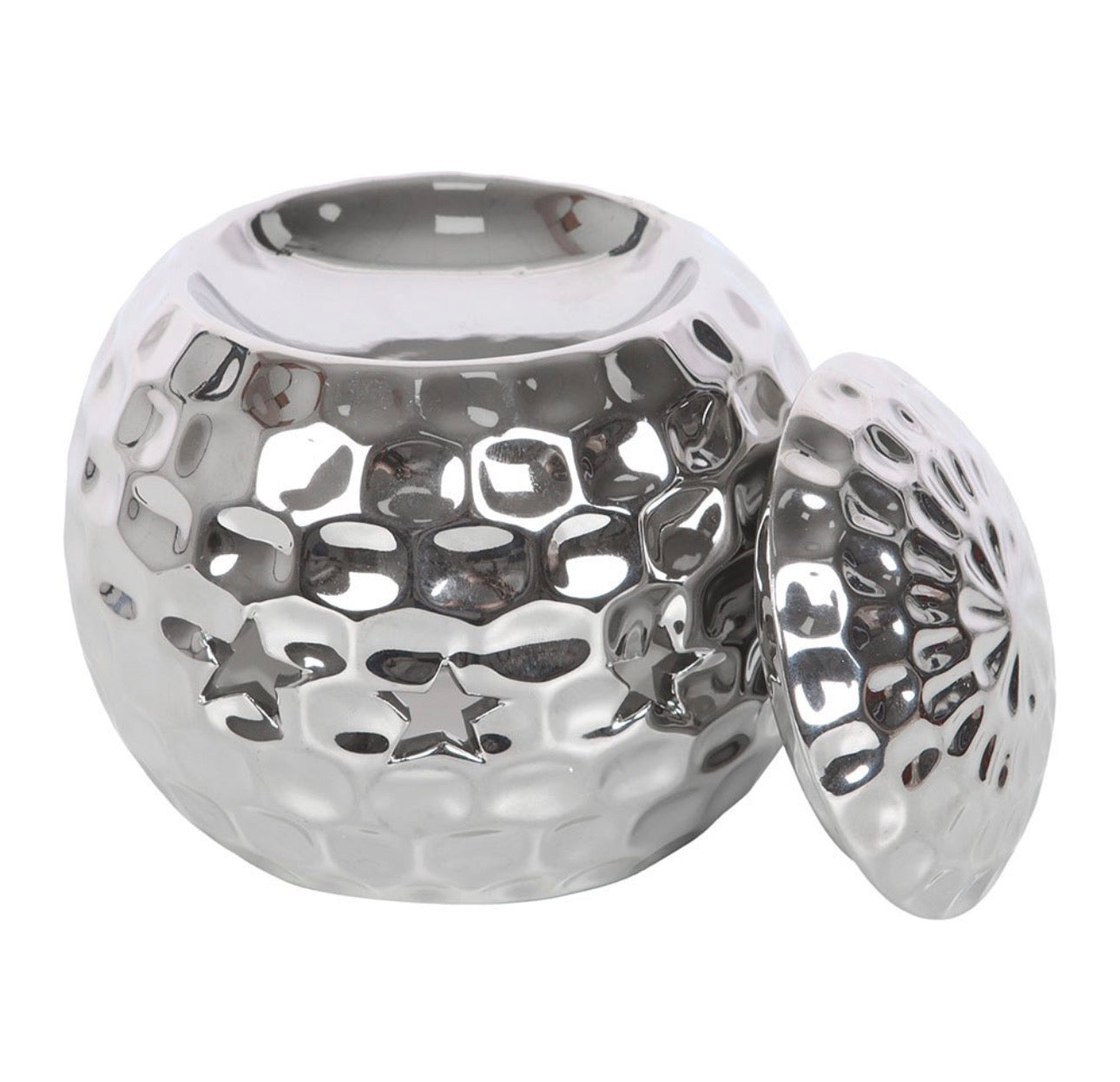 QUEMADOR DE ACEITE CON BOLA DE DISCO PLATEADA