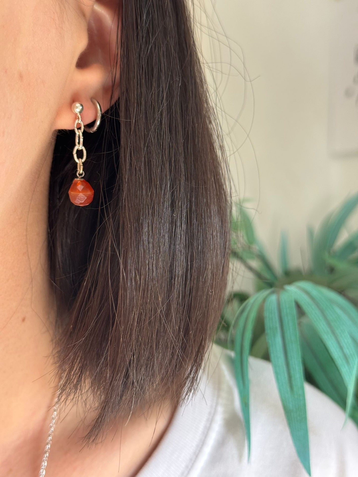 Pendientes de Carneola en plata