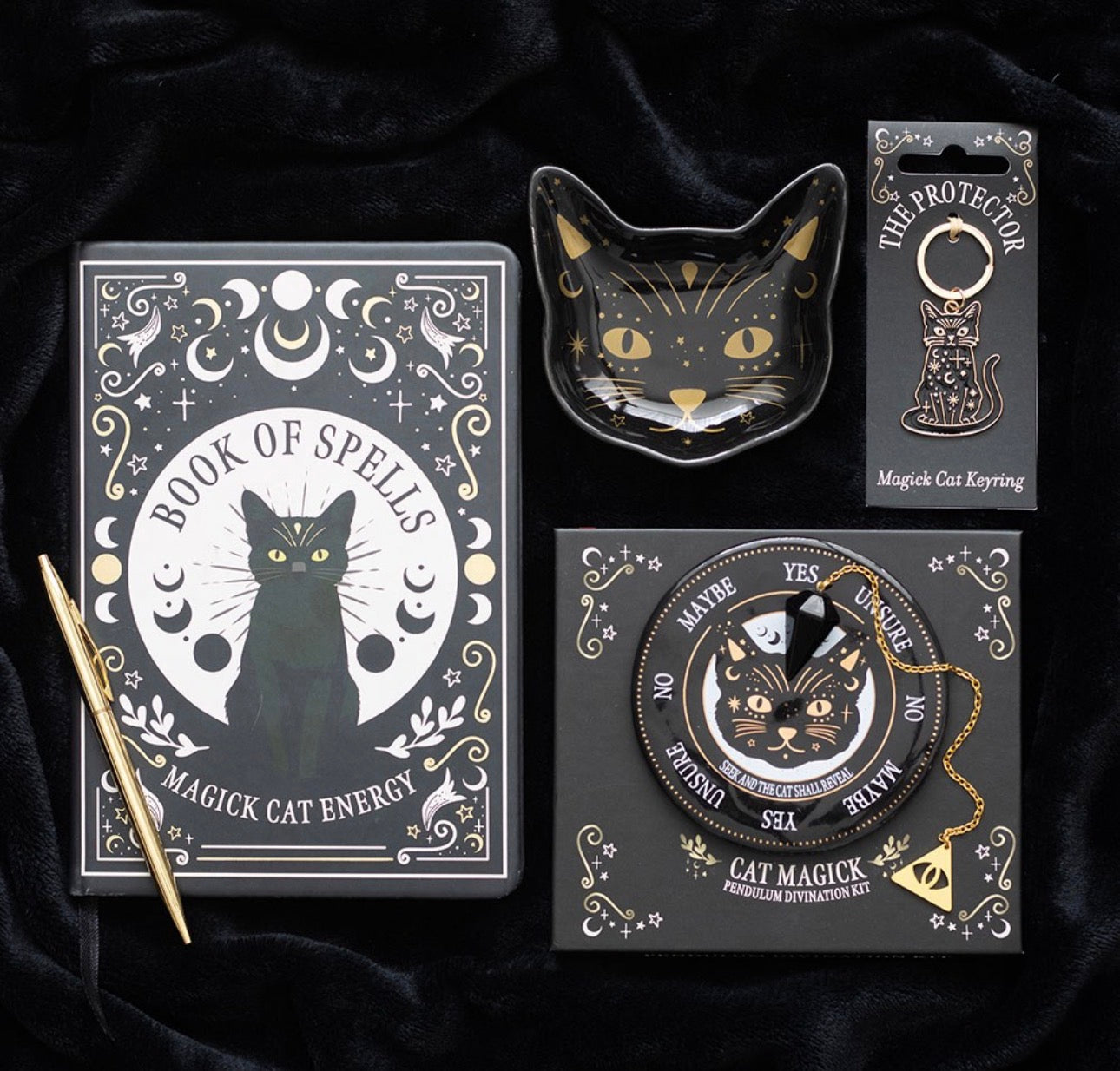 CUADERNO DE HECHIZOS DE GATO NEGRO, CUADERNO A5 CON PLUMA