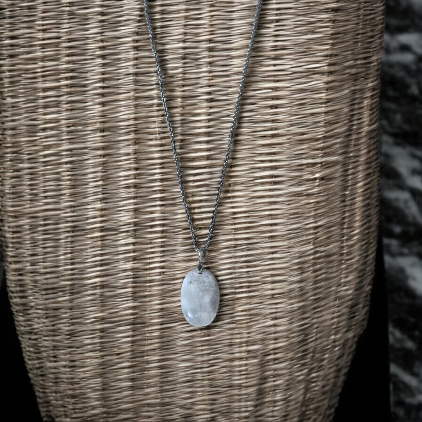 Colgante piedra Luna acero inoxidable