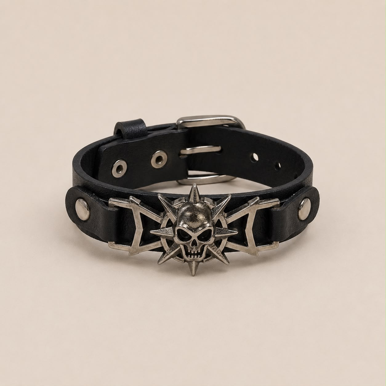 Pulsera Polipiel Calavera 26 Cms Largo