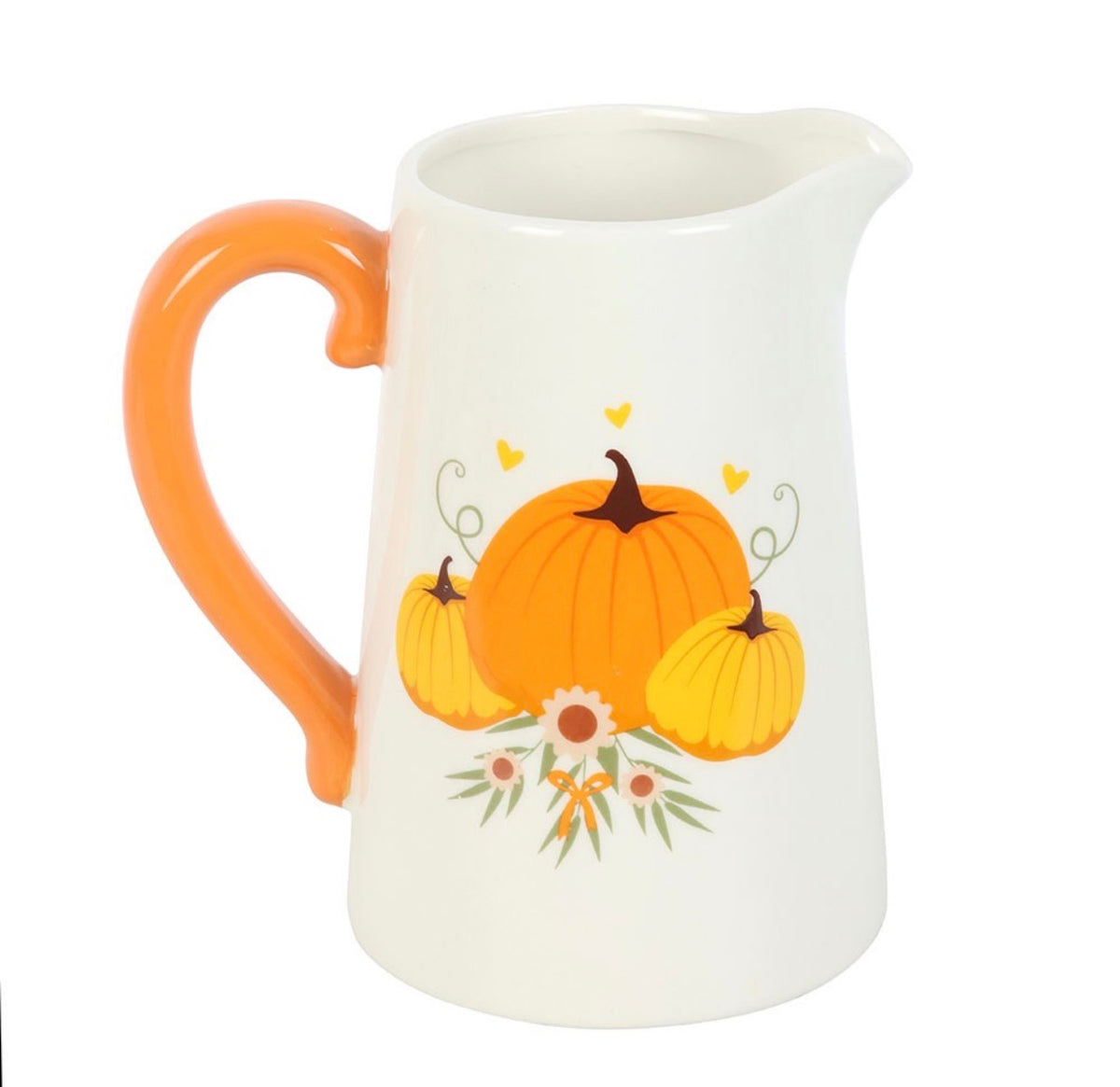 JARRA DE CERÁMICA CON MOTIVOS OTOÑALES Y CALABAZAS