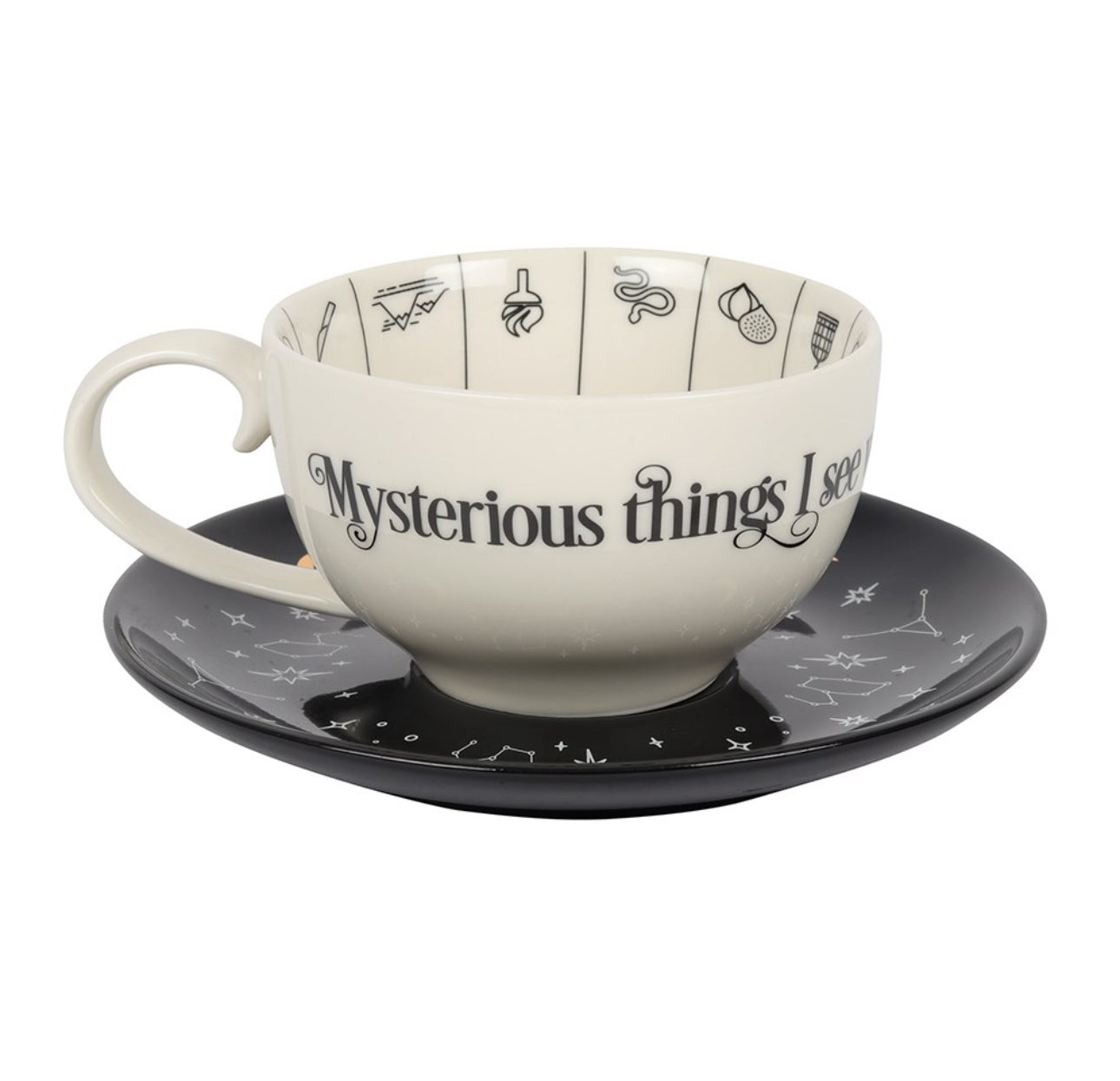 TAZA DE TÉ DE CERÁMICA Adivinación BLANCA