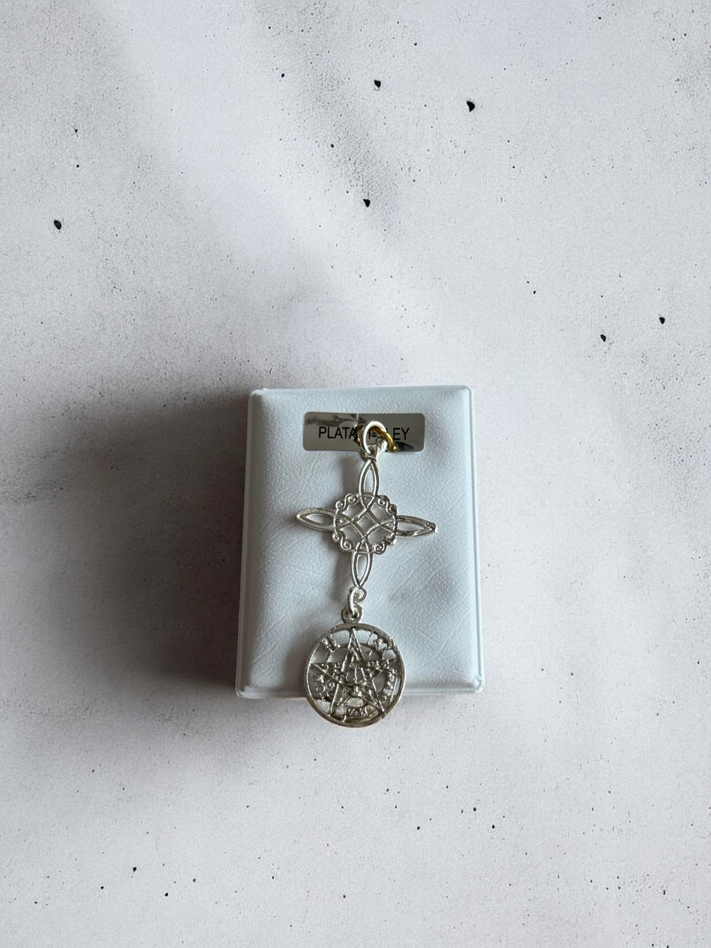 Colgante doble protección con cadena plata de ley 925
