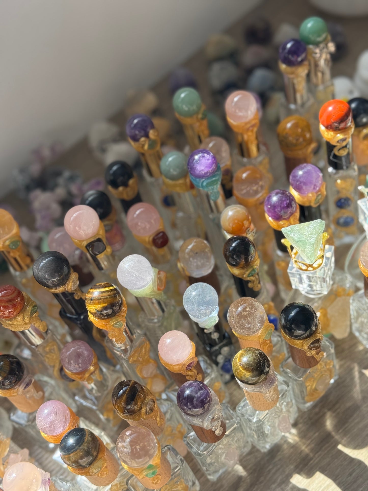 Frascos ritualizados con minerales