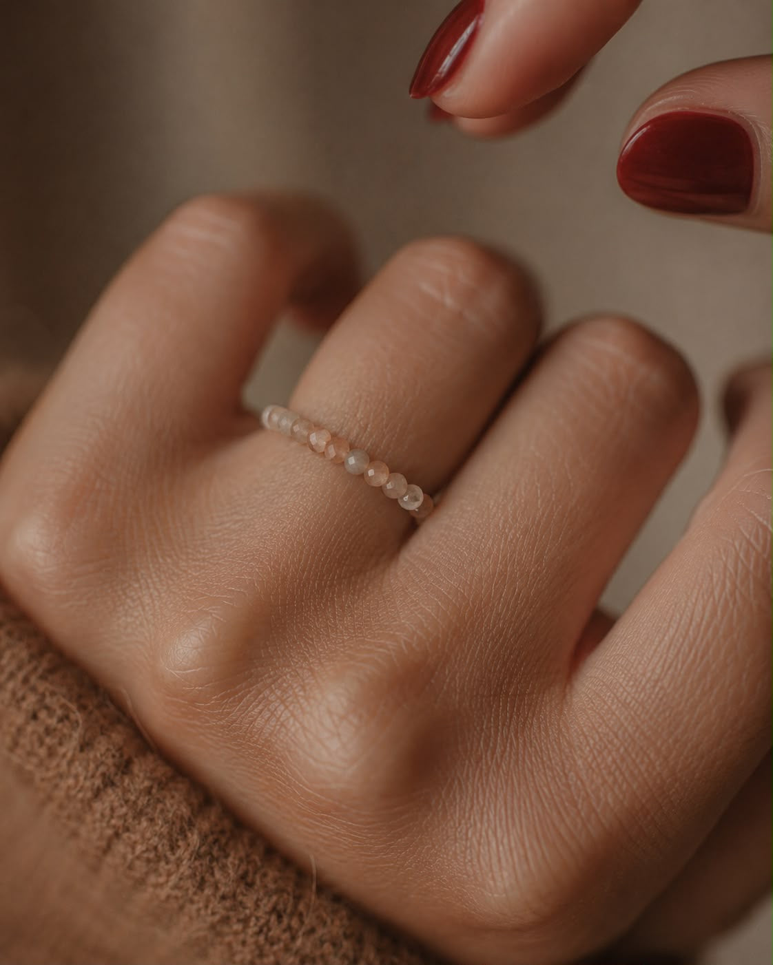 Anillo Elástico Piedra Natural Piedra Sol 2mm Facetado