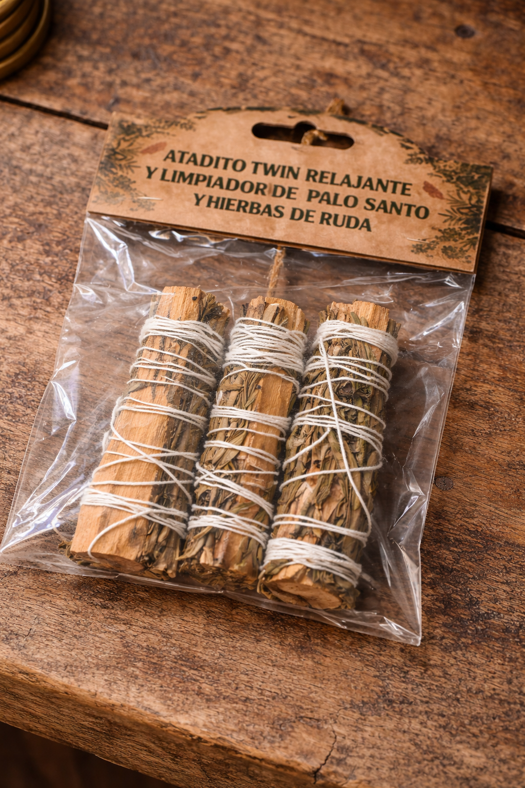 ATADITO TWIN RELAJANTE Y LIMPIADOR DE PALO SANTO Y HIERBAS DE RUDA
