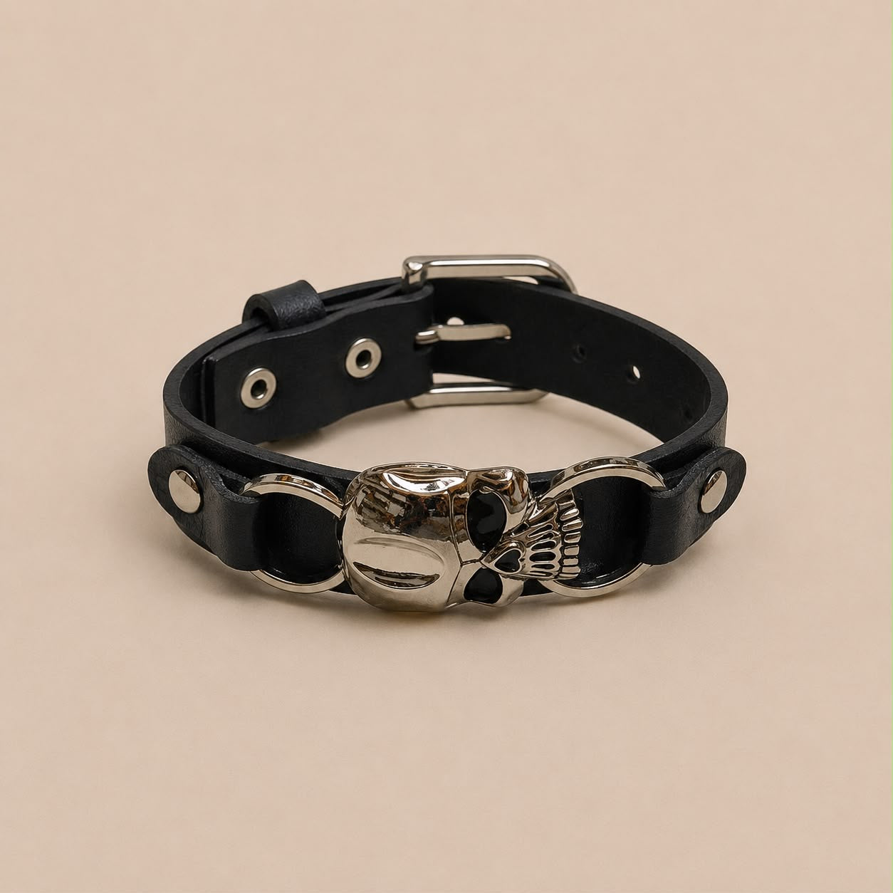 Pulsera Polipiel Calavera 26 Cms Largo