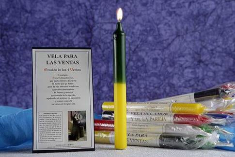VELA ORACION 4 VENTAS HECHA A MANO. (Para potenciar las ventas de un negocio o particulares)