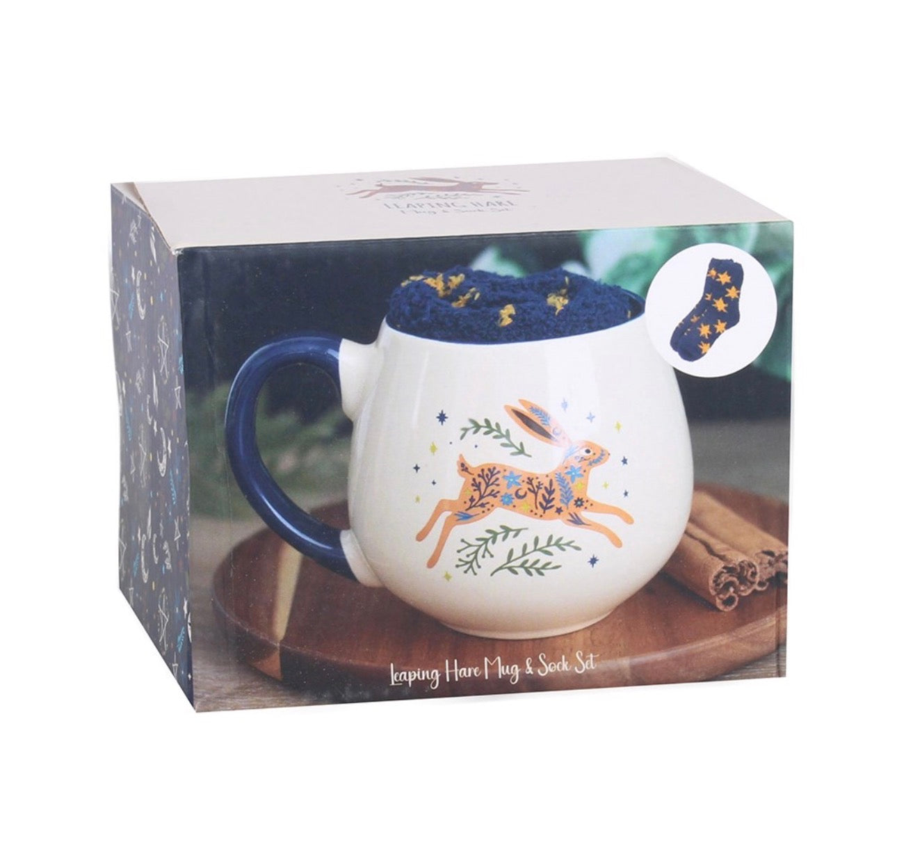 JUEGO DE TAZA Y CALCETINES DE LA LIEBRE SALTANDO