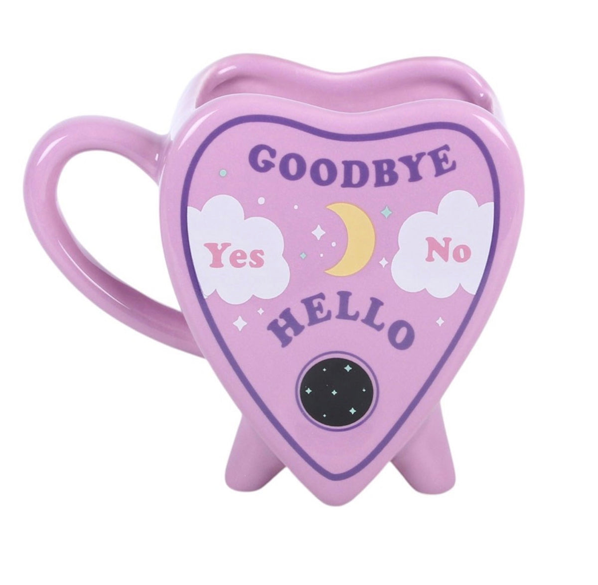 TAZA DE CERÁMICA CON FORMA DE OUIJA EN TONOS PASTEL