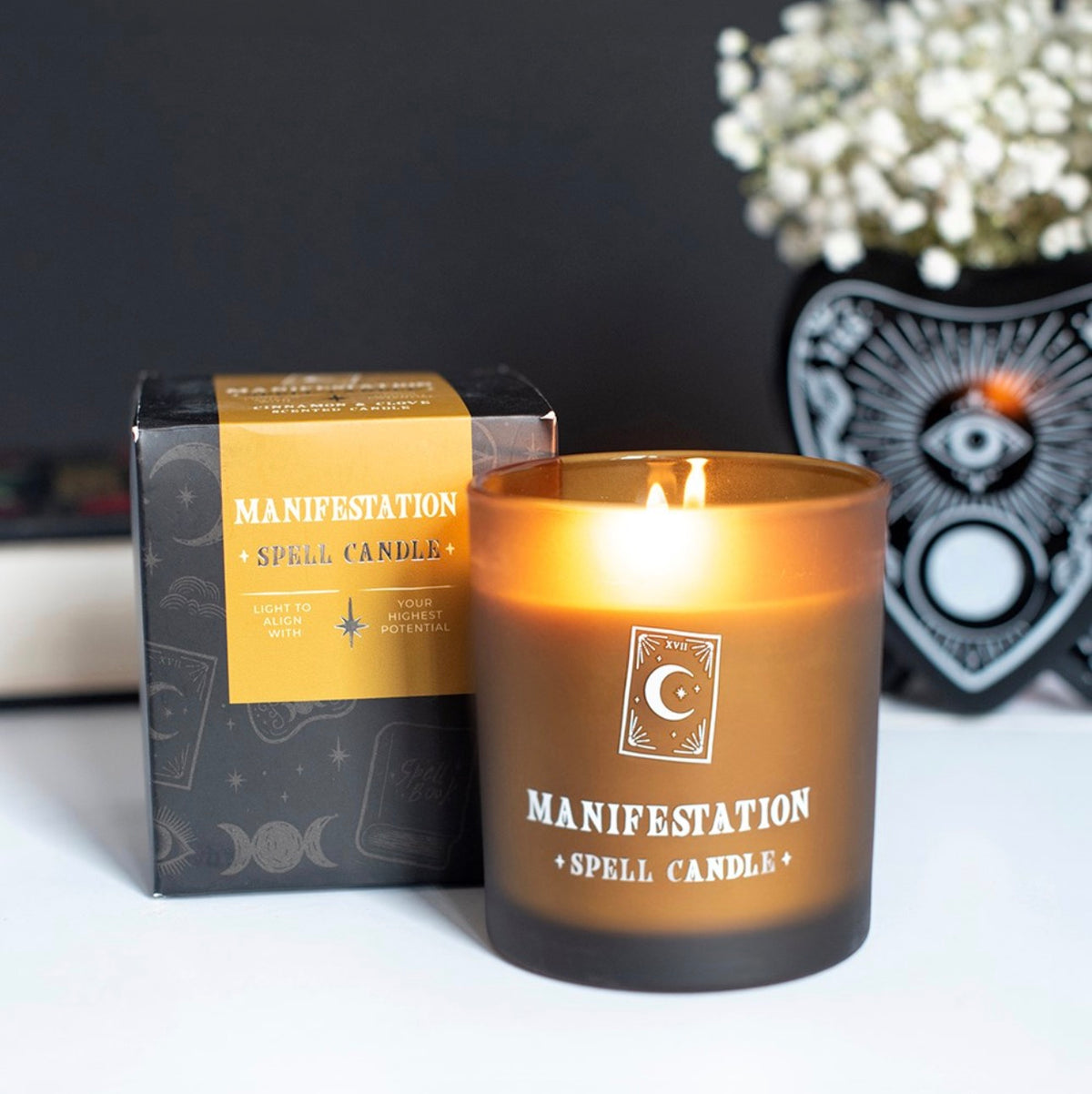 VELA PERFUMADA «MANIFESTACIÓN» CON AROMA A CANELA Y CLAVO