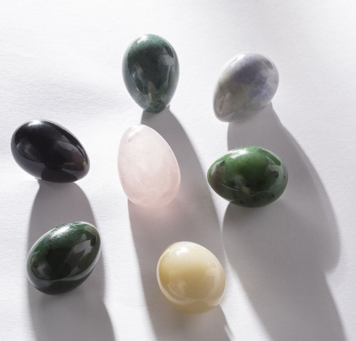 Huevos yoni de jade verde