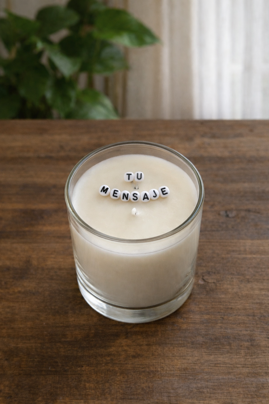 Vela personalizada en tarro de cristal