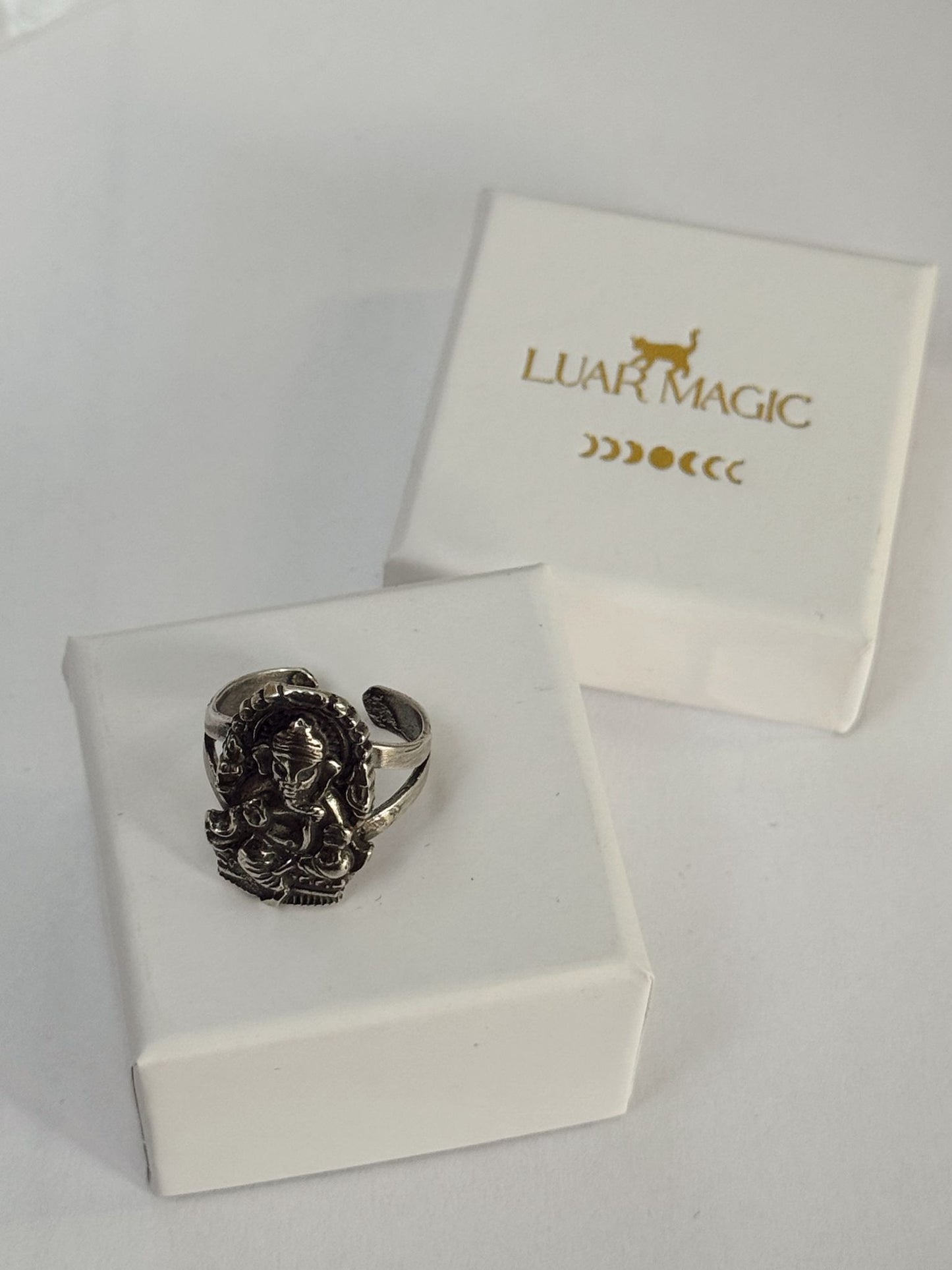 Anillo de Ganesha plata de ley 925 ajustable