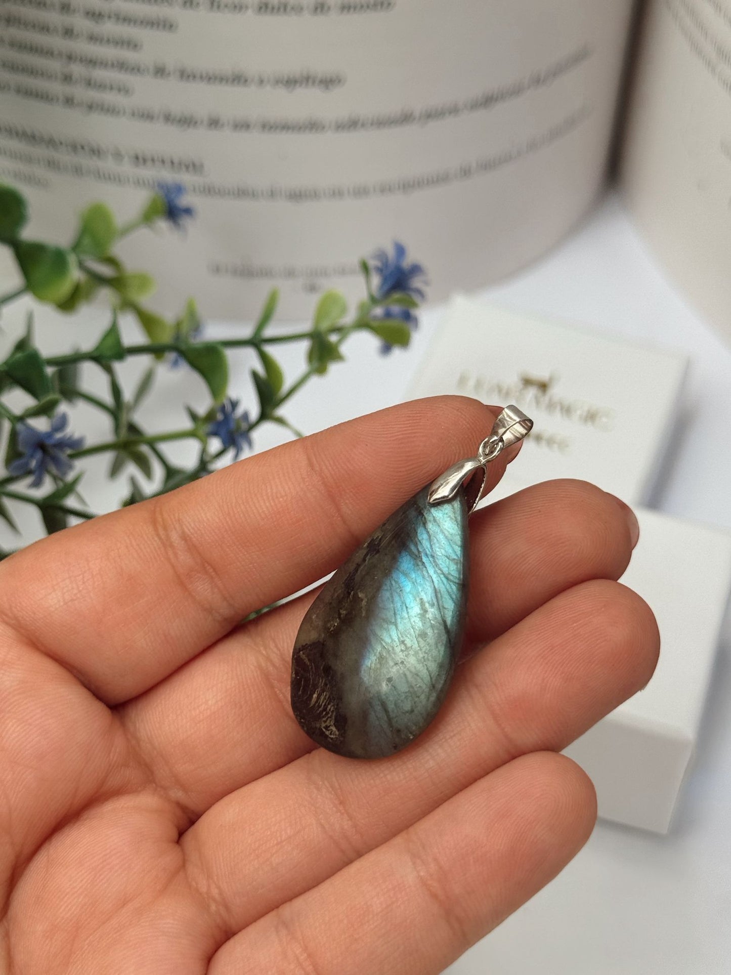 Colgante de Labradorita en Plata de Ley 925