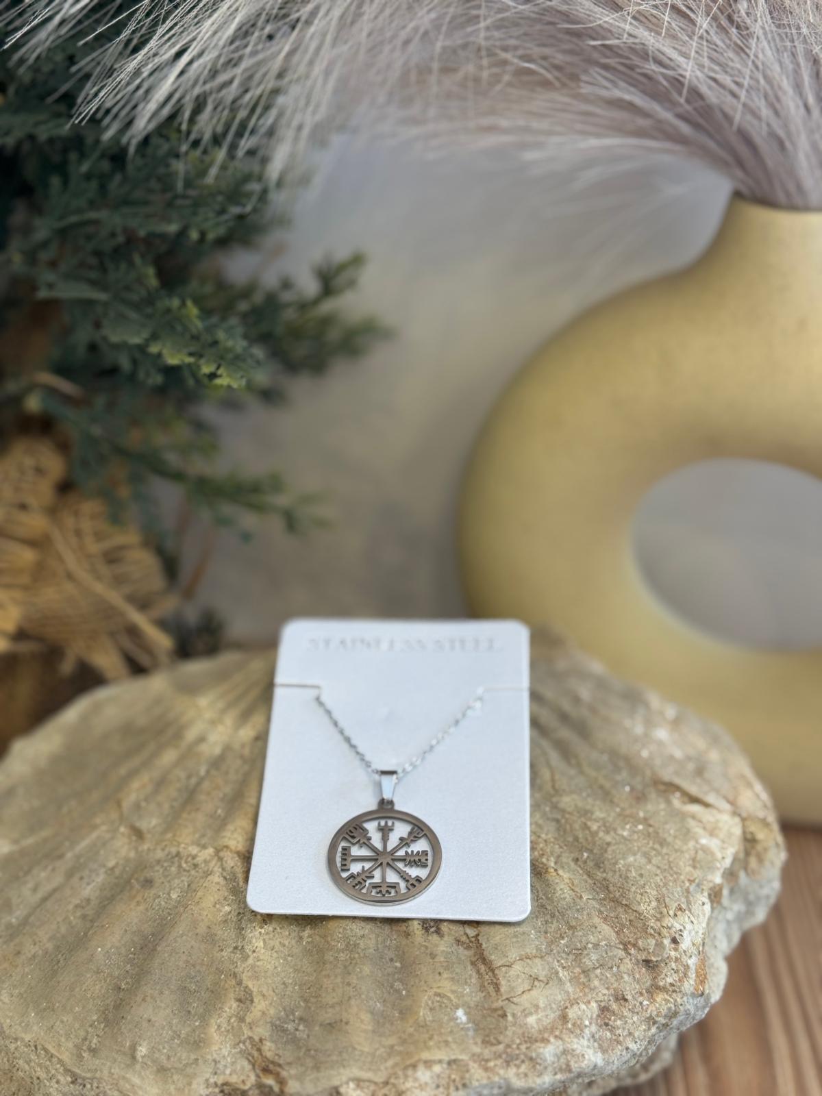 Collar Acero Vegvisir Cadena 40+5 Cms