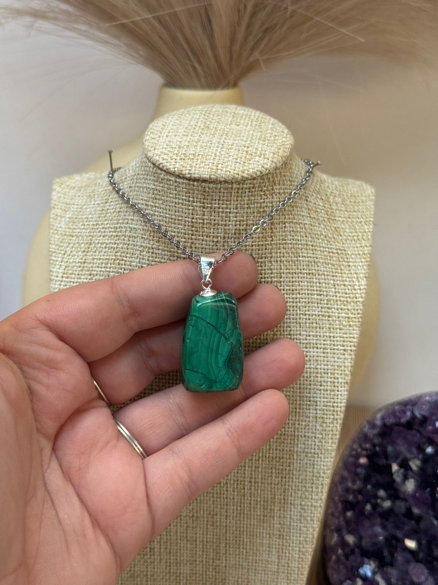 Colgante de Malaquita en Plata 925