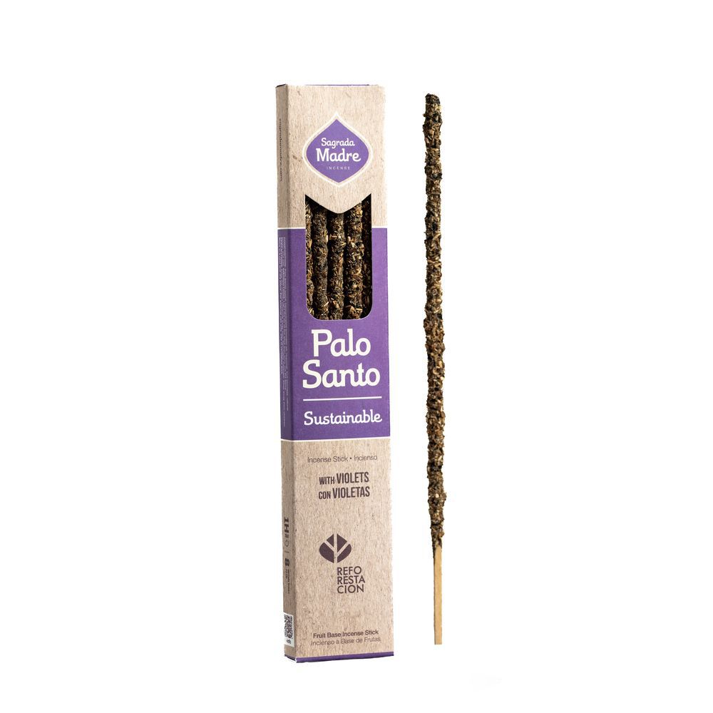 Incienso de Palo santo con Violetas de sagrada madre