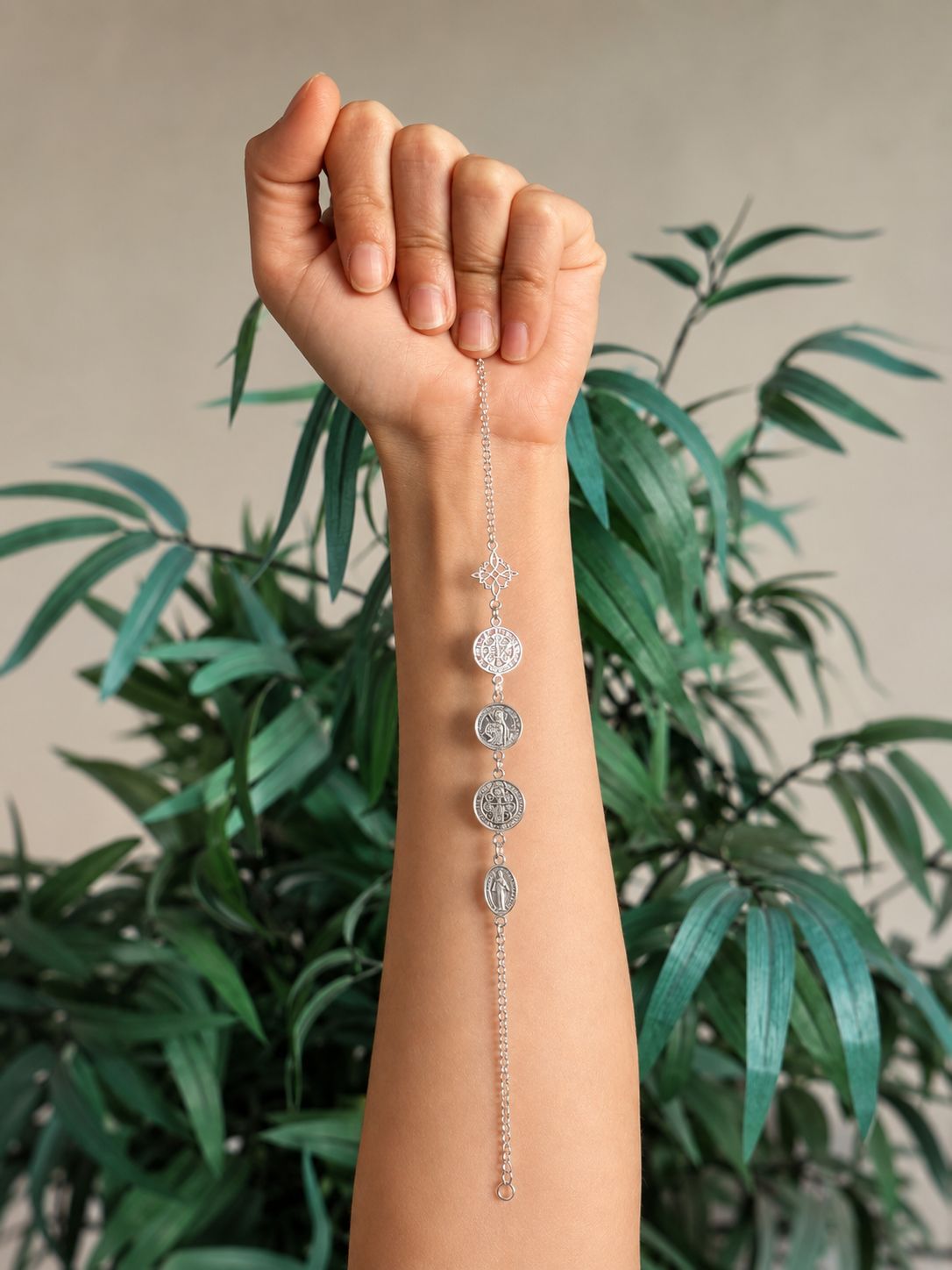Pulsera 5 protecciones en plata de ley
