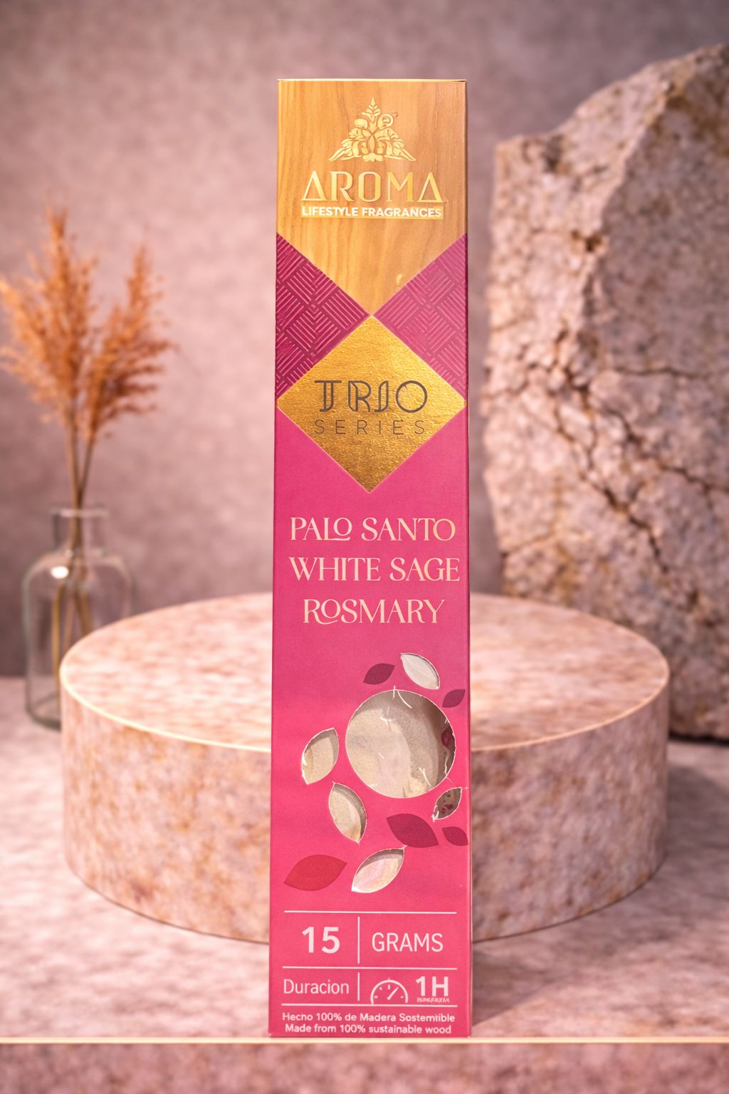 Incienso trio palo santo, White sage, rosemary