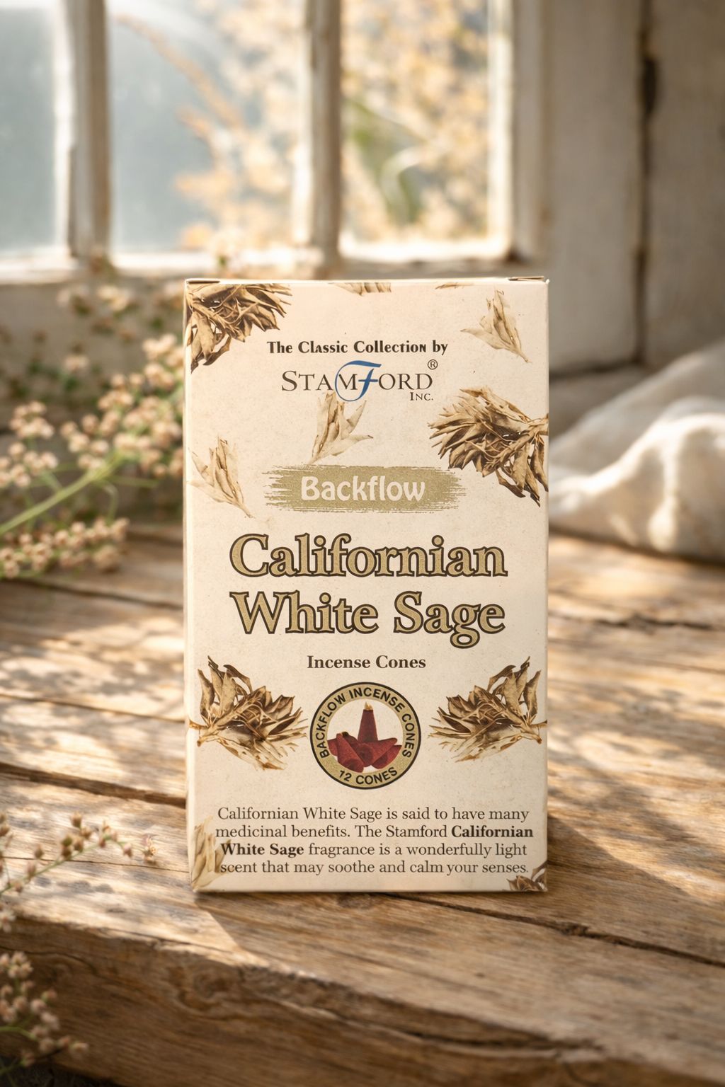 Incienso en conos Backflow "Califonian White Sage"