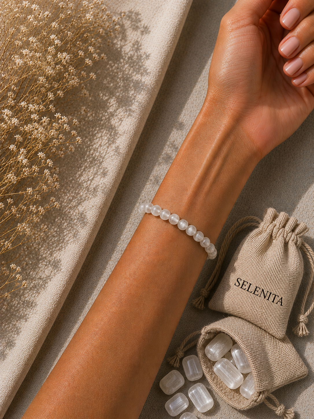 Pulsera de bolas de minerales