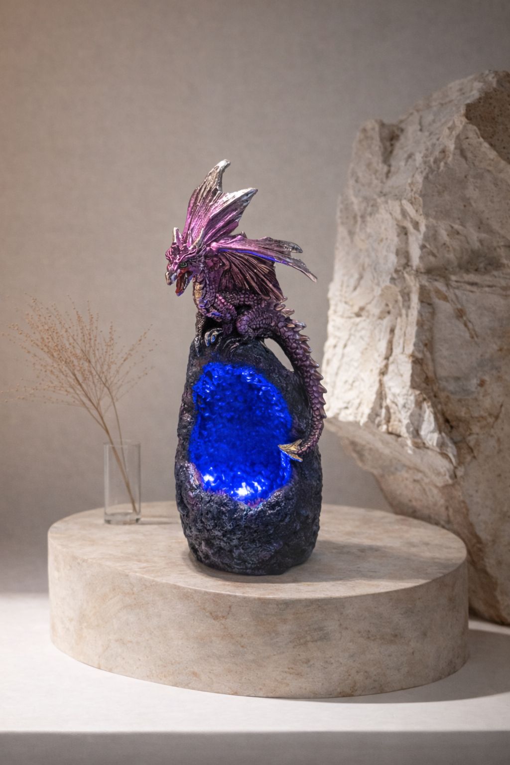 Lámpara Dragón Morado - luz Mágica y energía Protectora.