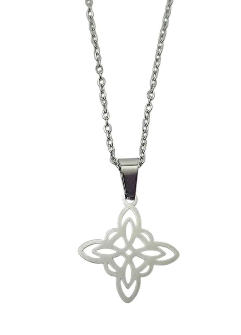 Collar Acero Nudo De Bruja Cadena 40+5 Cms