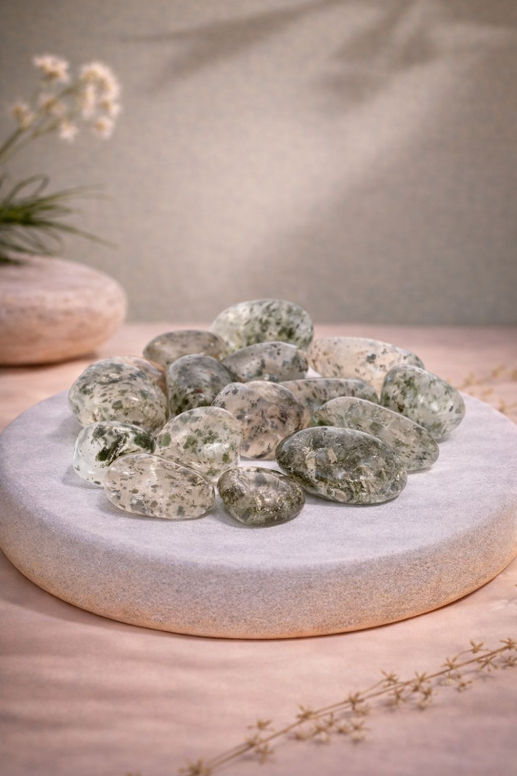 Piedras pulidas de cuarzo kiwi