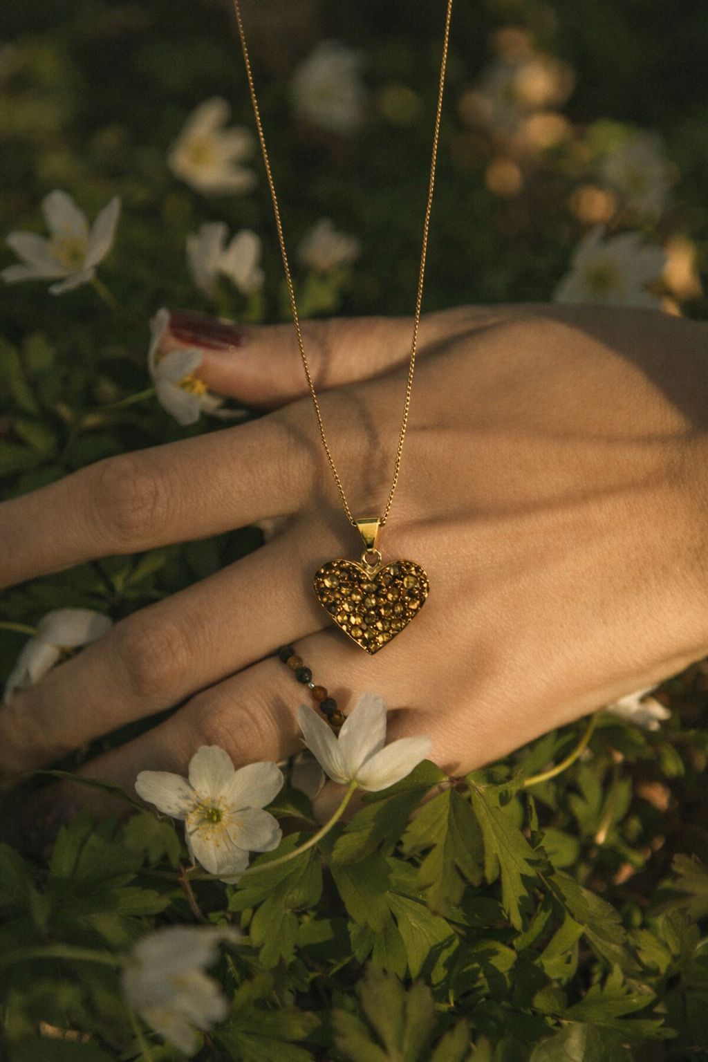 Colgante amatista oro corazón