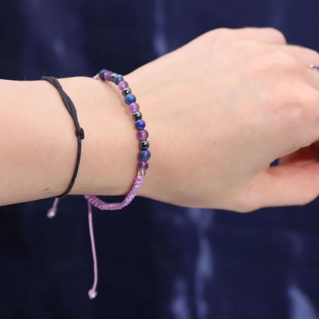 Vela del Zodiaco con Pulsera de Piedras - Acuario