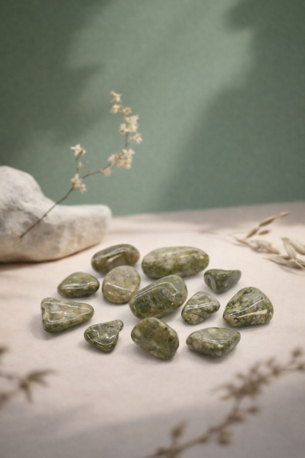 Piedras Africanas Medianas – Epidote Snowflake