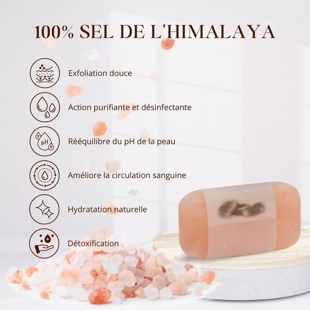 Jabón Natural de Sal del Himalaya Exfoliante y Revitalizador para pieles Grasas, mixtas o problemáticas.