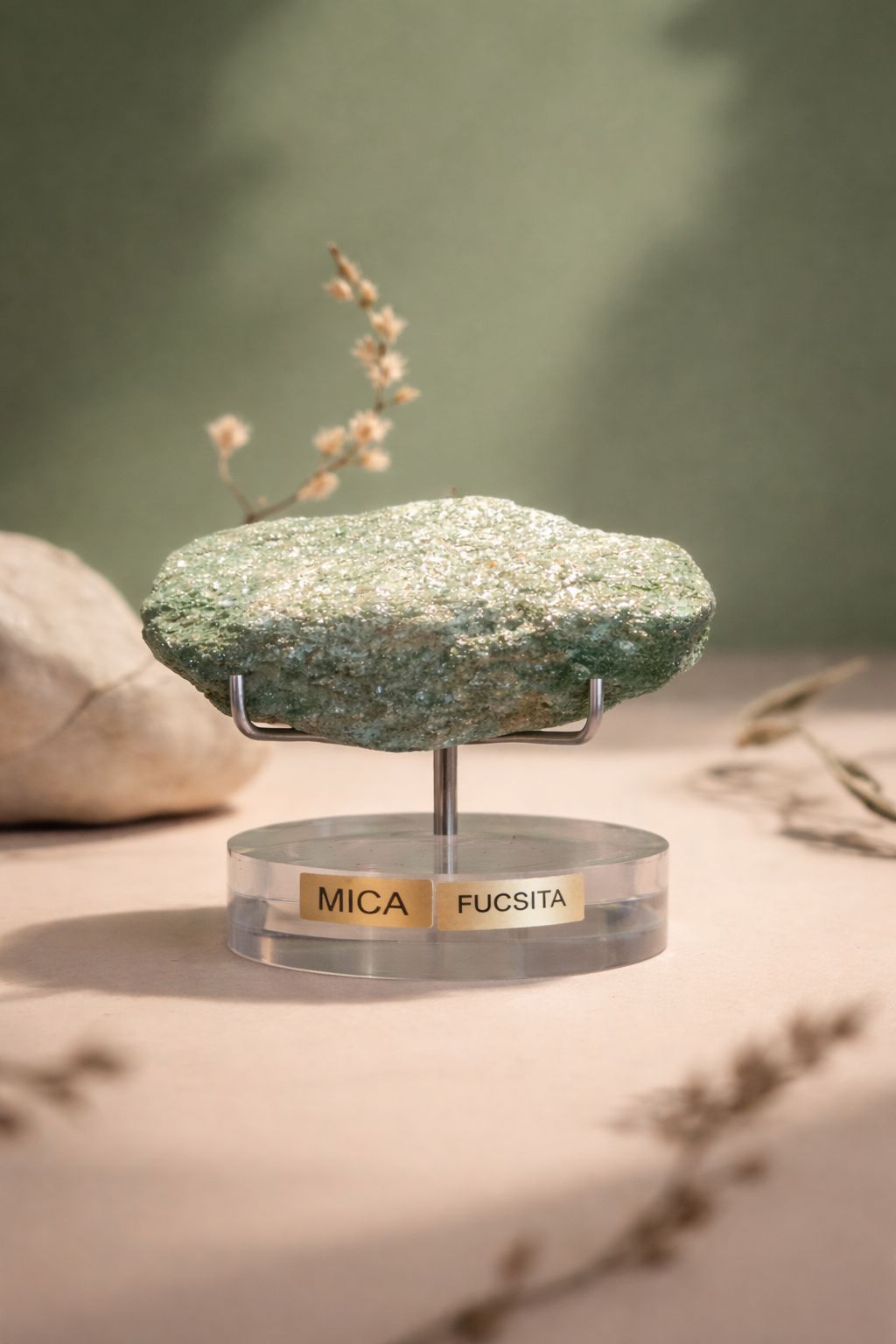 Mica Fucsita en pedestal.