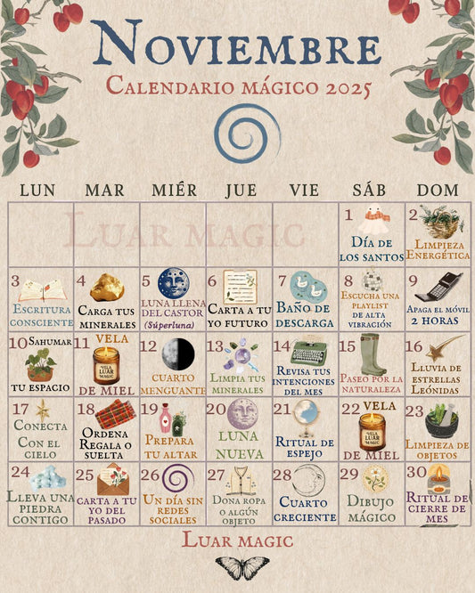 Calendario mágico noviembre 2025