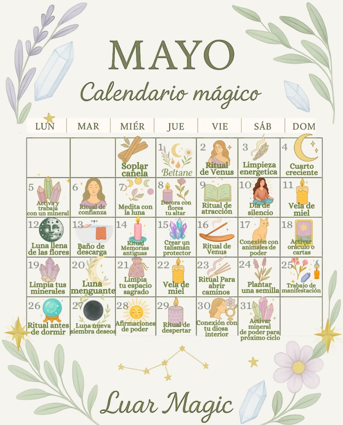 CALENDARIO MÁGICO DE MAYO 2025