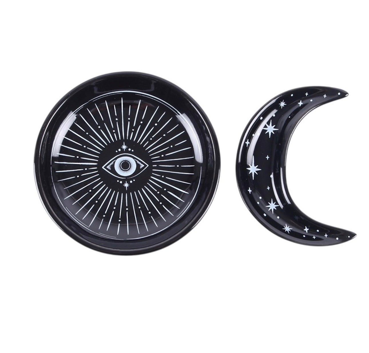 PLATO PARA ALMACENAMIENTO DE JOYAS Y MINERALES CON FORMA DE LUNA Y CIELO