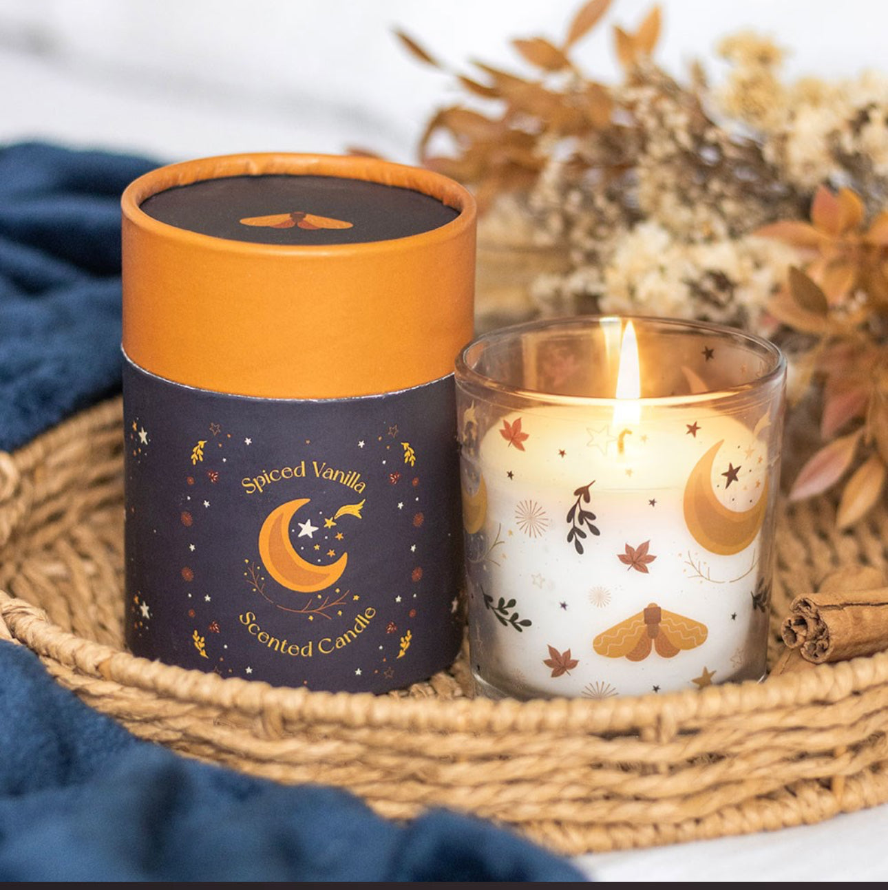 Vela de vainilla especiada con magia otoñal